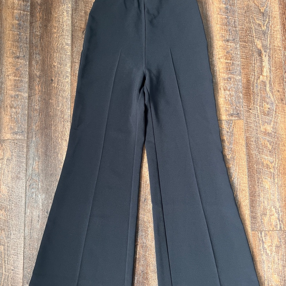 Retro Navy Wide-Leg Pants